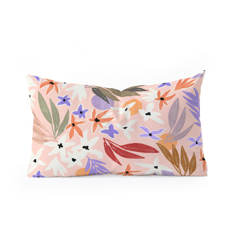 Marta Barragan Camarasa Flowers colorful MP 01A Oblong Throw Pillow