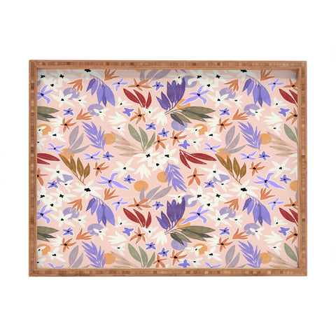 Marta Barragan Camarasa Flowers colorful MP 01A Rectangular Tray