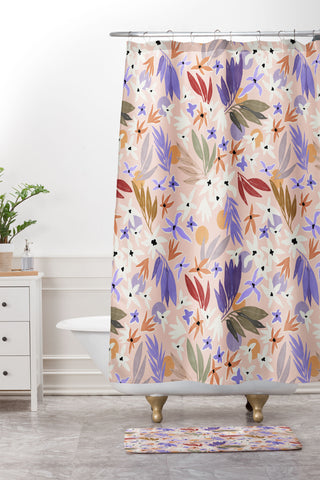 Marta Barragan Camarasa Flowers colorful MP 01A Shower Curtain And Mat