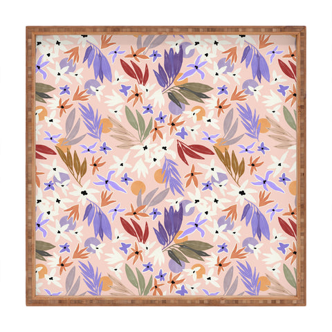 Marta Barragan Camarasa Flowers colorful MP 01A Square Tray