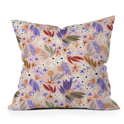 Marta Barragan Camarasa Flowers colorful MP 01A Outdoor Throw Pillow