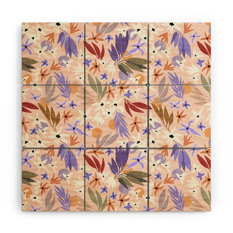 Marta Barragan Camarasa Flowers colorful MP 01A Wood Wall Mural