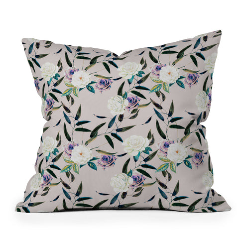 Marta Barragan Camarasa Flowery flowers pattern Outdoor Throw Pillow