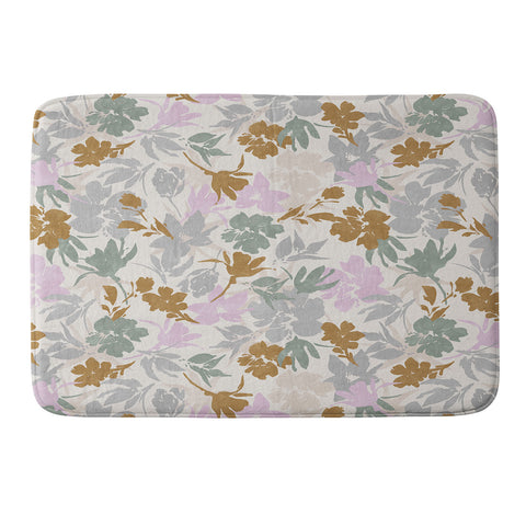 Marta Barragan Camarasa Flowery meadow pastel colors Memory Foam Bath Mat