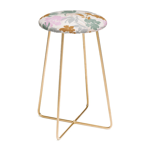 Marta Barragan Camarasa Flowery meadow pastel colors Counter Stool