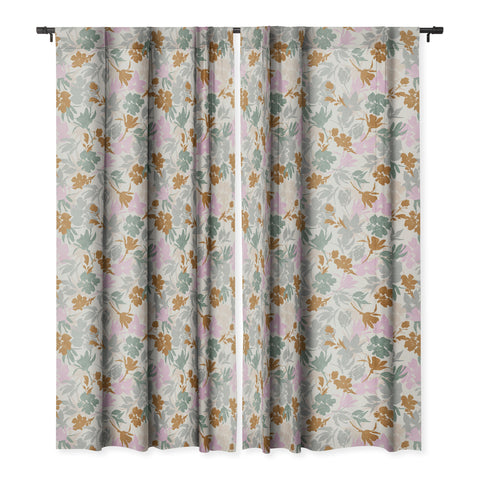 Marta Barragan Camarasa Flowery meadow pastel colors Blackout Window Curtain