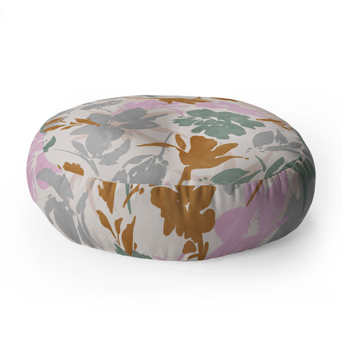 Marta Barragan Camarasa Flowery meadow pastel colors Floor Pillow Round