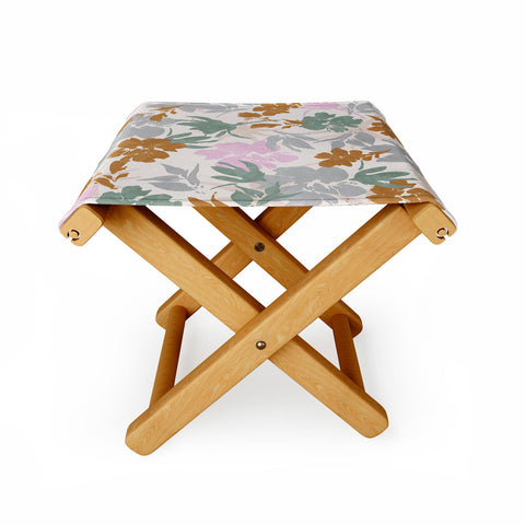 Marta Barragan Camarasa Flowery meadow pastel colors Folding Stool