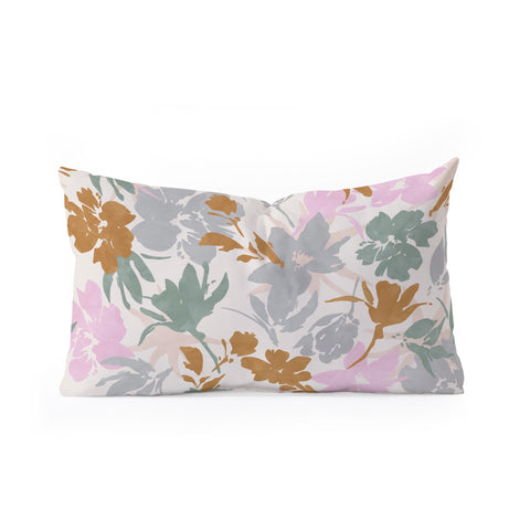 Marta Barragan Camarasa Flowery meadow pastel colors Oblong Throw Pillow
