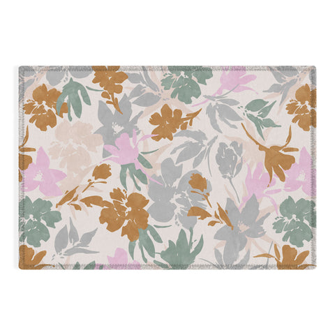 Marta Barragan Camarasa Flowery meadow pastel colors Outdoor Rug