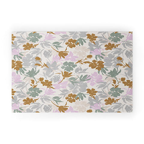 Marta Barragan Camarasa Flowery meadow pastel colors Welcome Mat