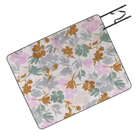 Marta Barragan Camarasa Flowery meadow pastel colors Picnic Blanket