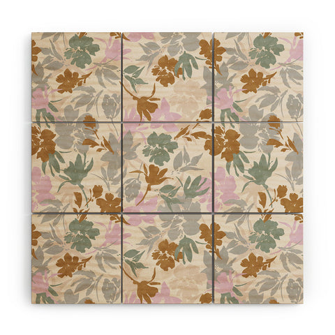 Marta Barragan Camarasa Flowery meadow pastel colors Wood Wall Mural