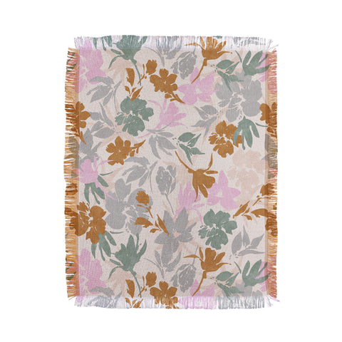 Marta Barragan Camarasa Flowery meadow pastel colors Throw Blanket