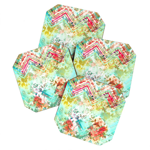 Marta Barragan Camarasa Fractal floral Coaster Set