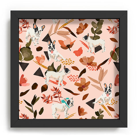 Marta Barragan Camarasa French bulldog in the meadow Recessed Framing Square