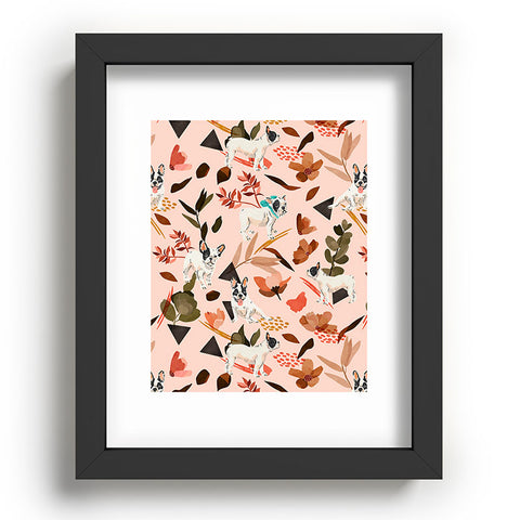 Marta Barragan Camarasa French bulldog in the meadow Recessed Framing Rectangle
