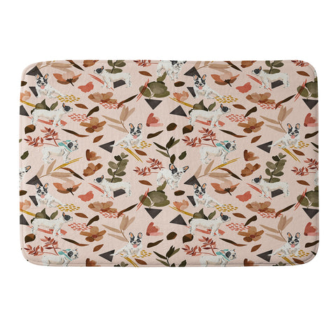 Marta Barragan Camarasa French bulldog in the meadow Memory Foam Bath Mat