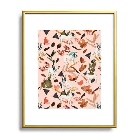 Marta Barragan Camarasa French bulldog in the meadow Metal Framed Art Print