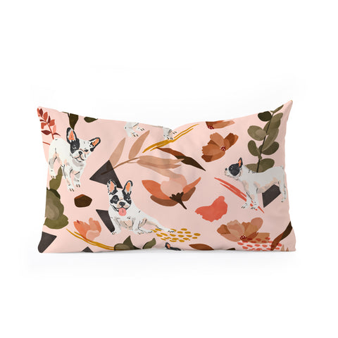 Marta Barragan Camarasa French bulldog in the meadow Oblong Throw Pillow