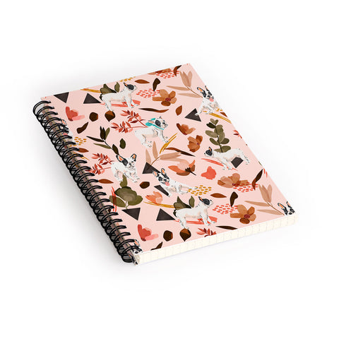 Marta Barragan Camarasa French bulldog in the meadow Spiral Notebook