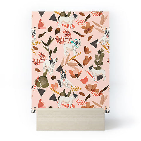 Marta Barragan Camarasa French bulldog in the meadow Mini Art Print