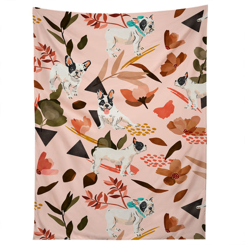 Marta Barragan Camarasa French bulldog in the meadow Tapestry