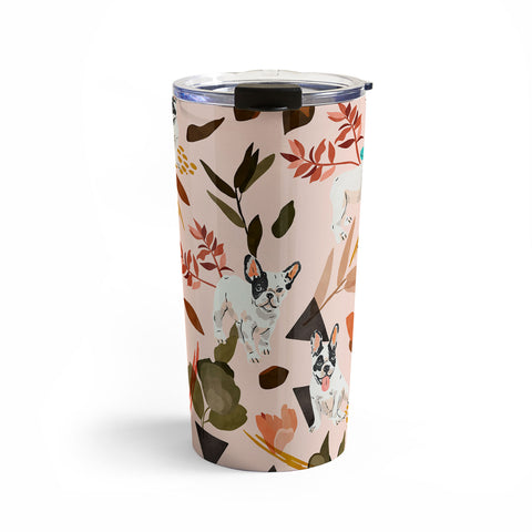 Marta Barragan Camarasa French bulldog in the meadow Travel Mug