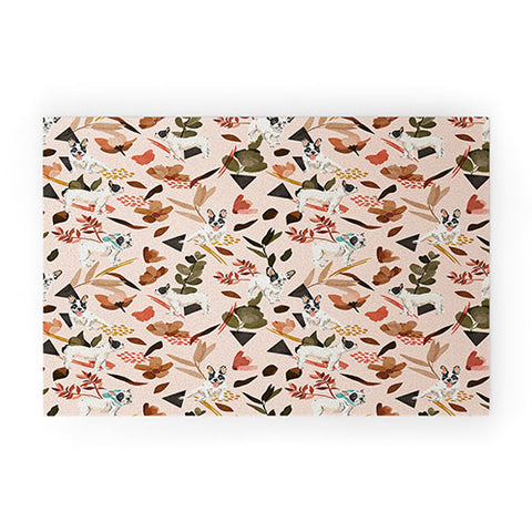 Marta Barragan Camarasa French bulldog in the meadow Welcome Mat