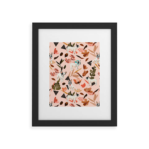 Marta Barragan Camarasa French bulldog in the meadow Framed Art Print