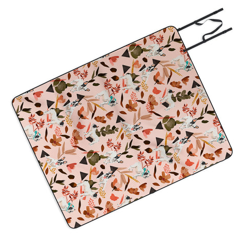 Marta Barragan Camarasa French bulldog in the meadow Picnic Blanket