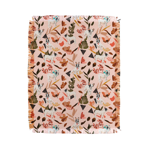 Marta Barragan Camarasa French bulldog in the meadow Throw Blanket