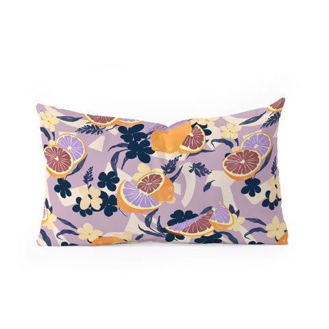 Marta Barragan Camarasa Fruit flowers and shapes SPD Oblong Throw Pillow