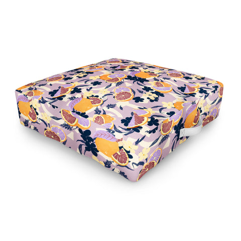 Marta Barragan Camarasa Fruit flowers and shapes SPD Outdoor Floor Cushion