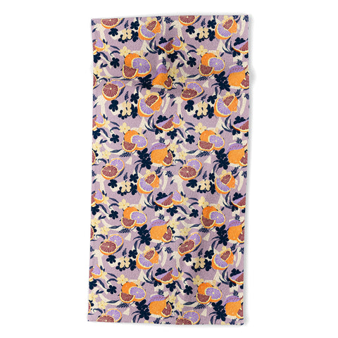 Marta Barragan Camarasa Fruit flowers and shapes SPD Beach Towel