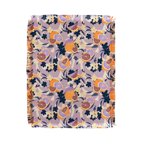 Marta Barragan Camarasa Fruit flowers and shapes SPD Throw Blanket