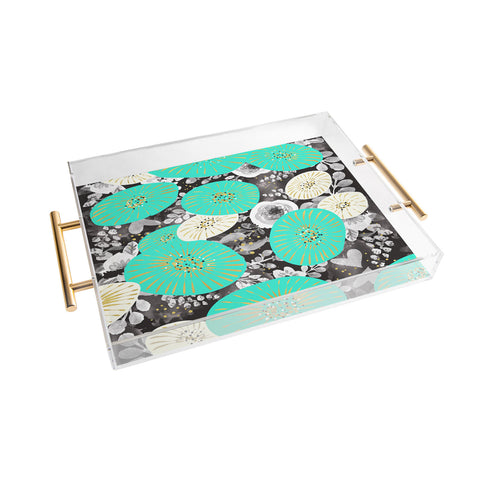 Marta Barragan Camarasa GALAXY OF FLOWERS Acrylic Tray