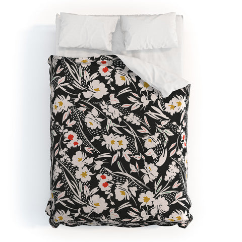 Marta Barragan Camarasa Garden floral brushstrokes Duvet Cover