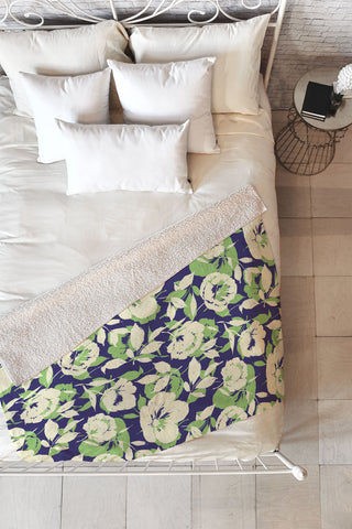 Marta Barragan Camarasa Garden floral shapes TS Fleece Throw Blanket
