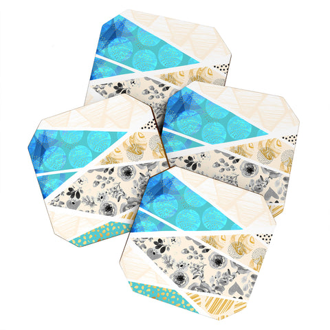 Marta Barragan Camarasa Geometric Mosaic abstract textures 2 Coaster Set