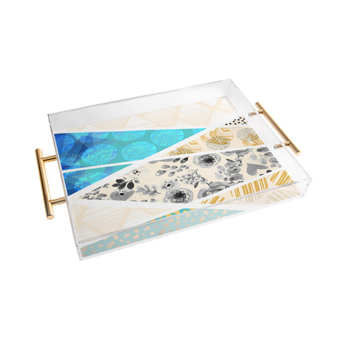 Marta Barragan Camarasa Geometric Mosaic abstract textures 2 Acrylic Tray