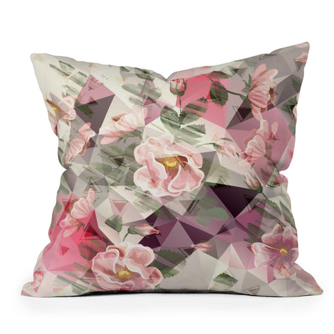 Marta Barragan Camarasa Geometric shapes and flowers Outdoor Throw Pillow