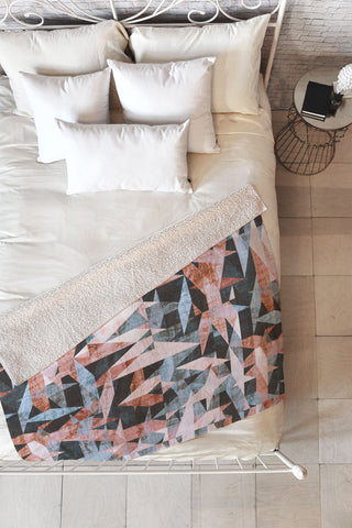 Marta Barragan Camarasa Geometric shapes textures Fleece Throw Blanket