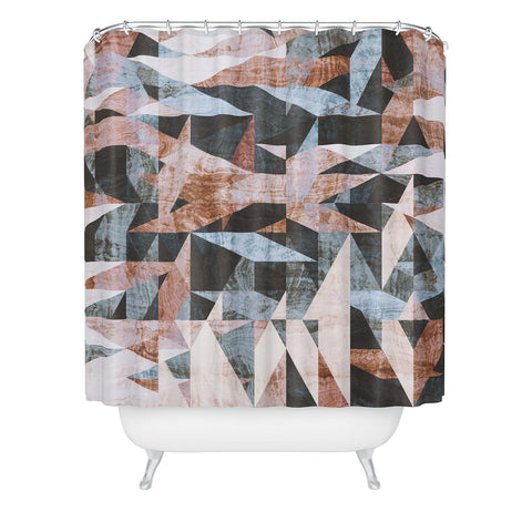 Marta Barragan Camarasa Geometric shapes textures Shower Curtain