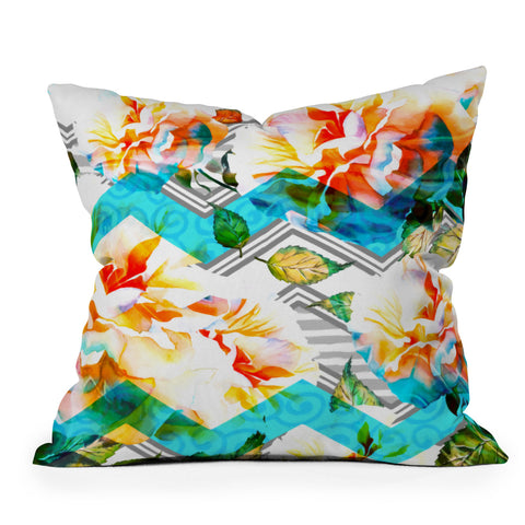 Marta Barragan Camarasa Geometric spring flowering Outdoor Throw Pillow