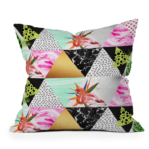 Marta Barragan Camarasa Geometric tropical Outdoor Throw Pillow