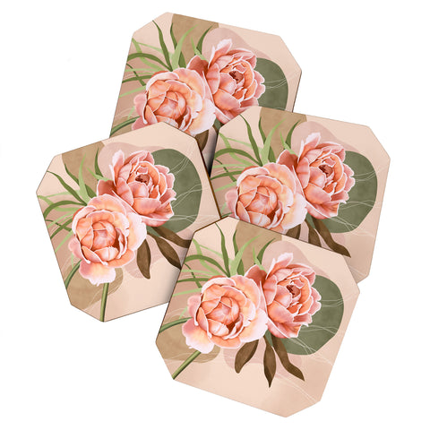 Marta Barragan Camarasa Giant modern flowers A Coaster Set