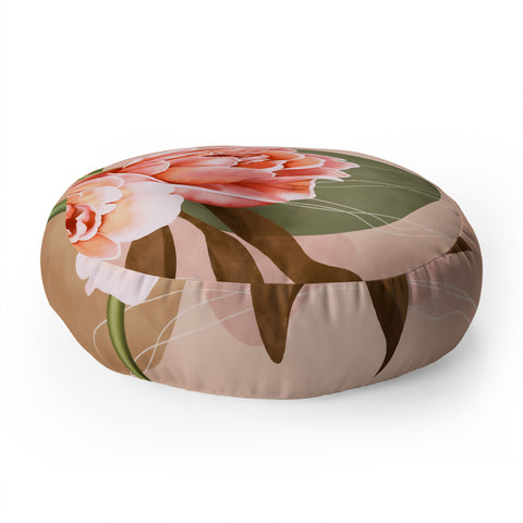 Marta Barragan Camarasa Giant modern flowers A Floor Pillow Round