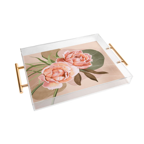 Marta Barragan Camarasa Giant modern flowers A Acrylic Tray
