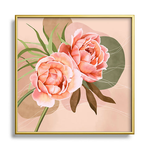 Marta Barragan Camarasa Giant modern flowers A Square Metal Framed Art Print